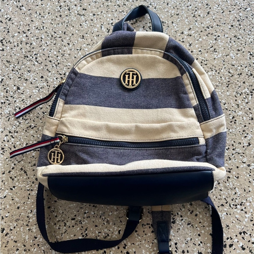Tommy Hilfiger Tommy Rugby Stripe Backpack (Navy/Natural)